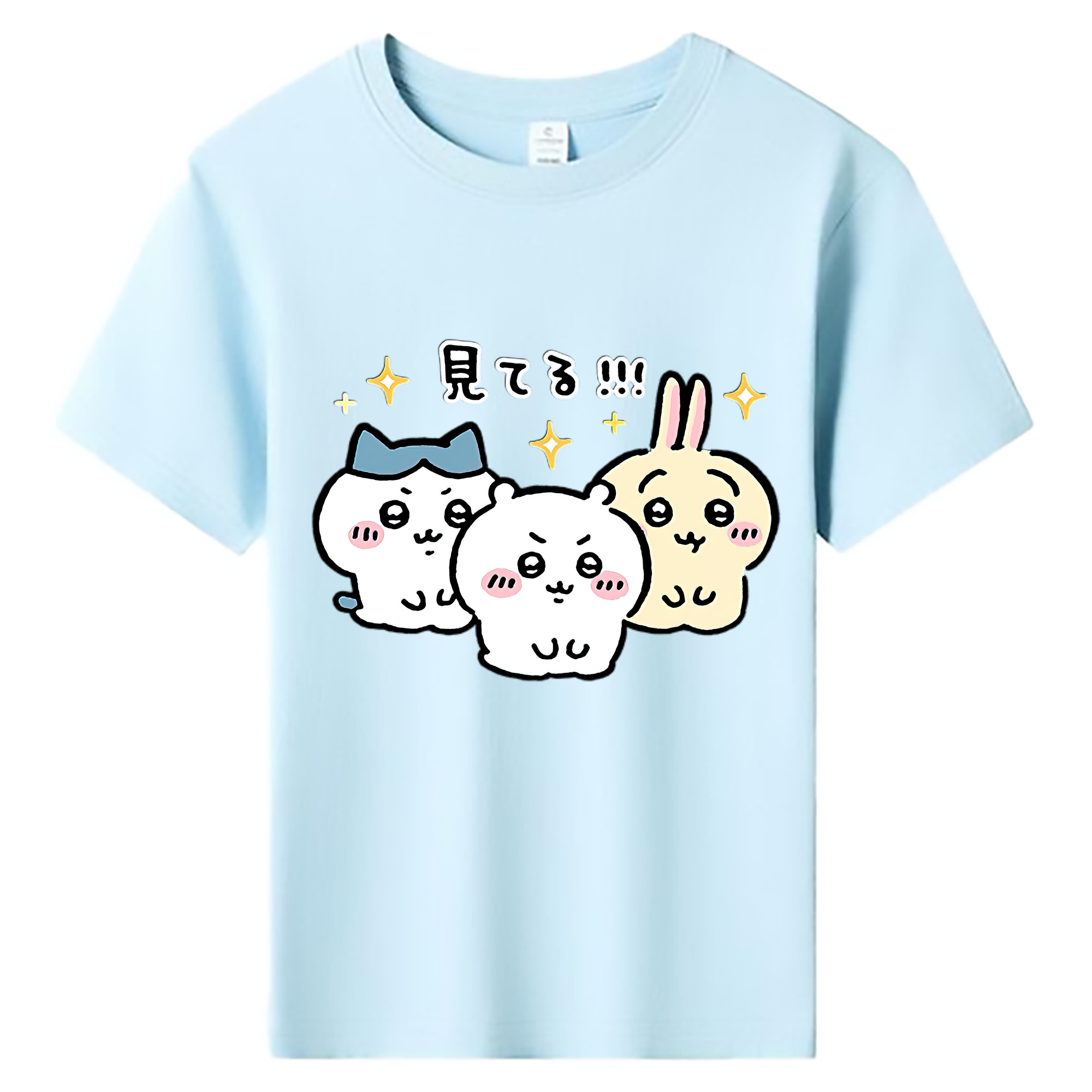 （画像用） ちいかわ ハチワレ Chii-kawa hachiware 綿100％キッズTシャツ（フロントプリント）